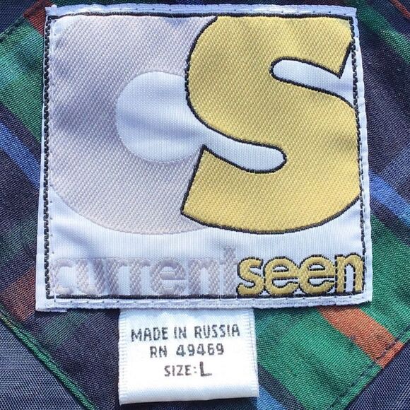 Current Seen Green Blue Plaid Lightweight Retro Zip Up Jacket - Picture 11 of 13